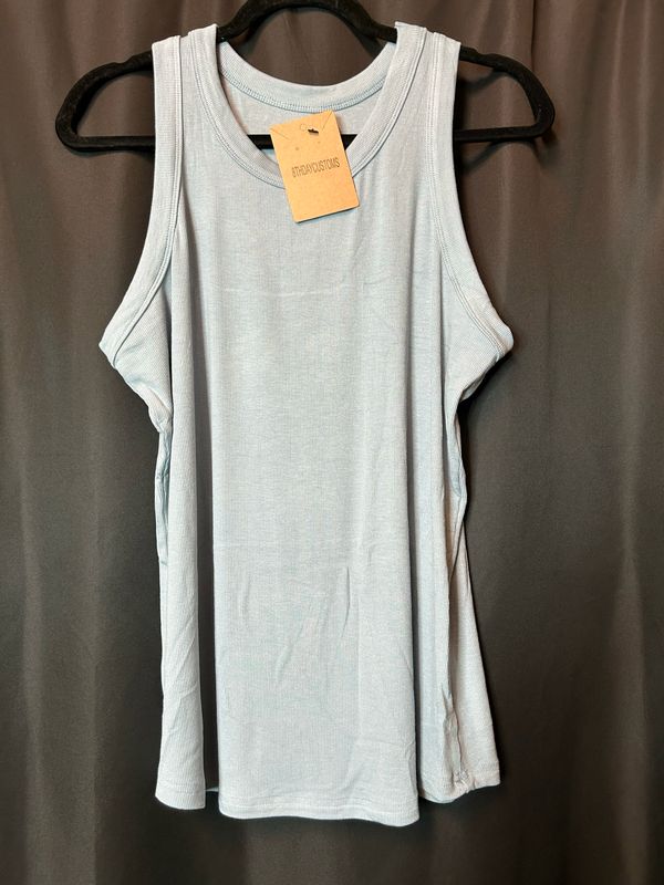 Sleeveless Basic Cami Tank Top - Light Blue