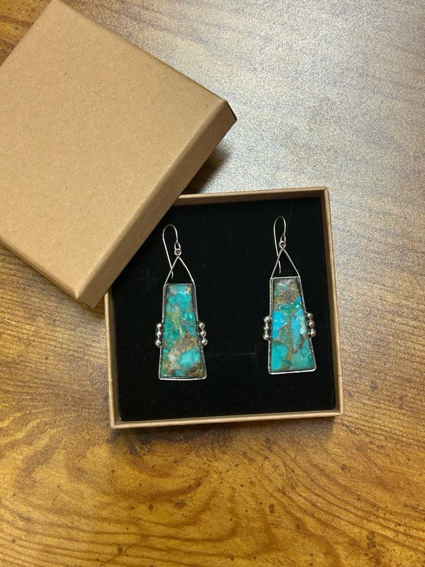 Trapezoid Turquoise Earrings