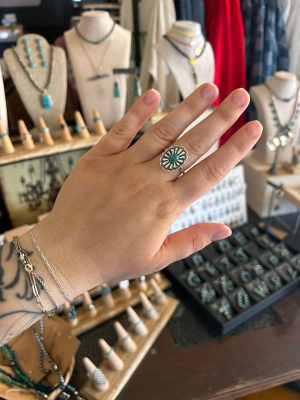 Turquoise Concho Ring