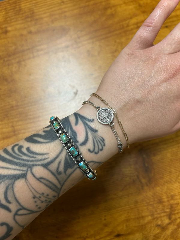 Rope Square Stone Cuff