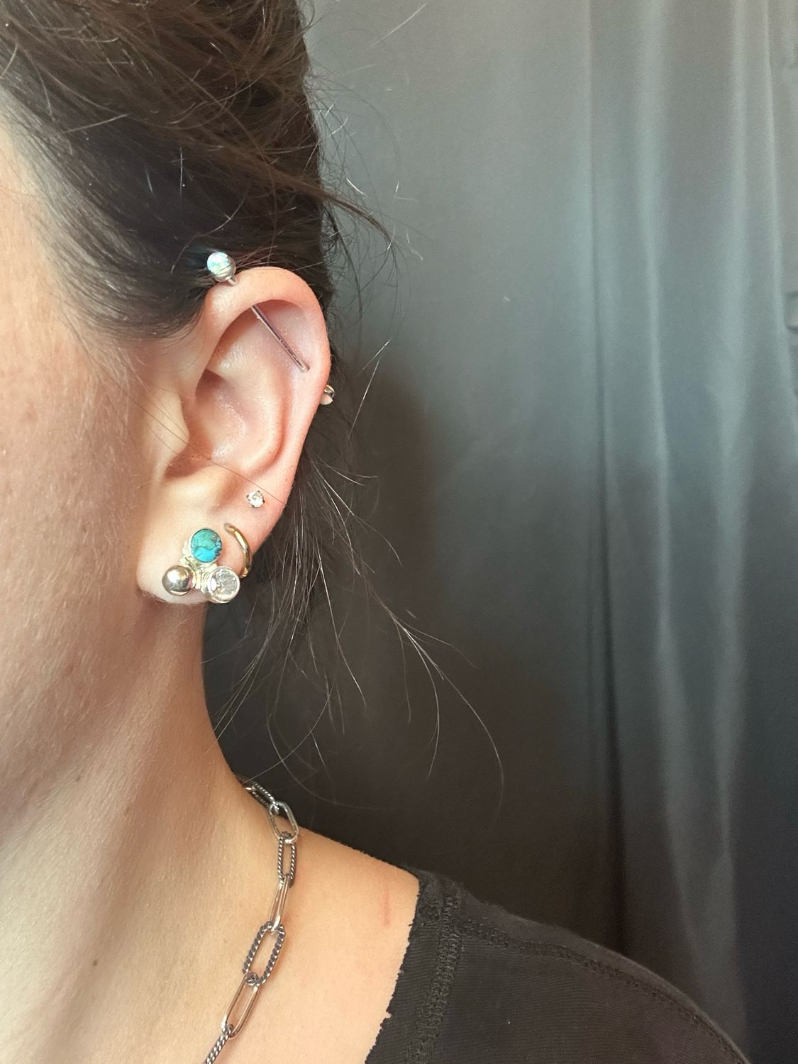 Triple Turquoise Stud Earrings