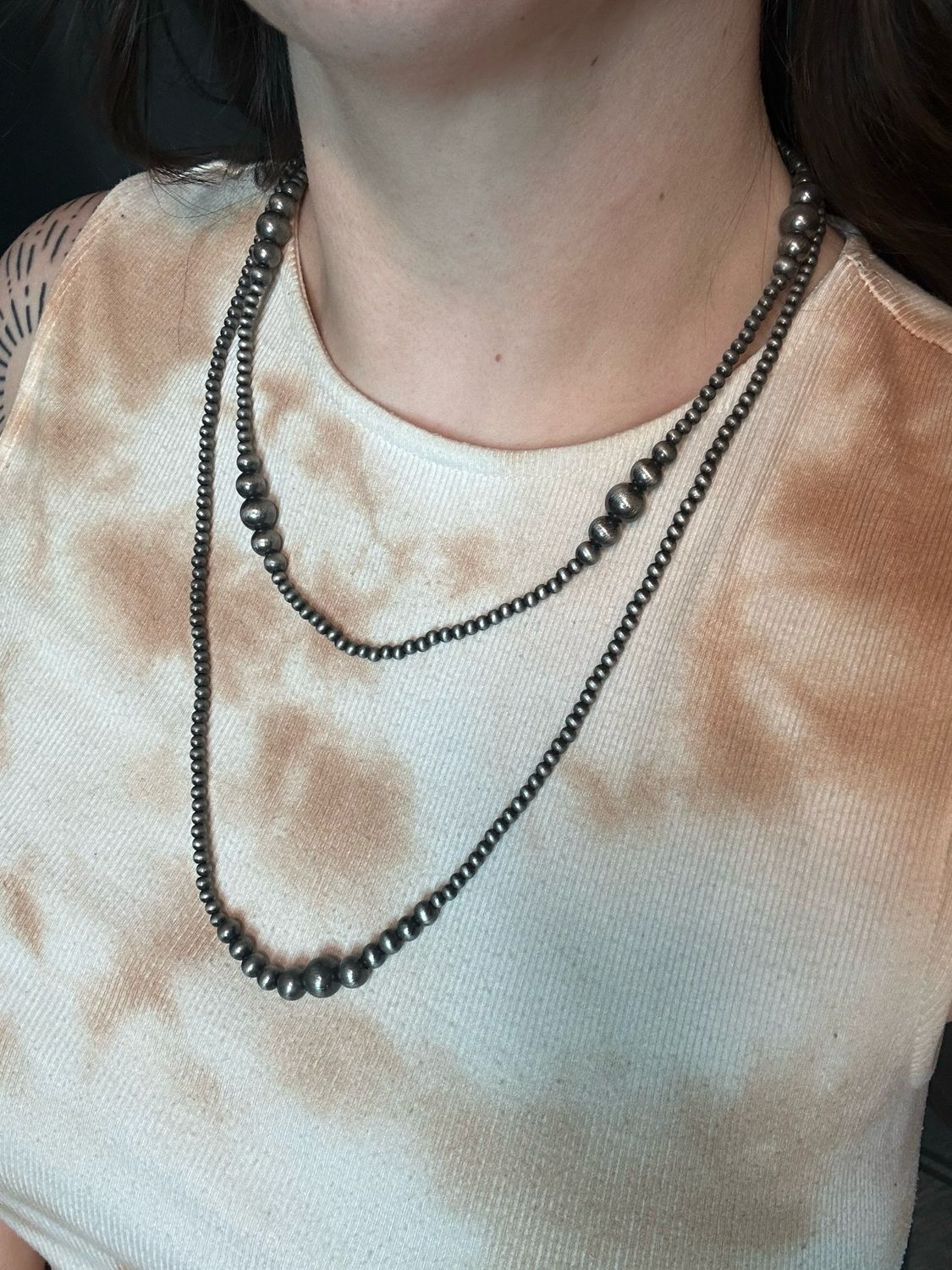 Double Strand Faux Navajo Pearls