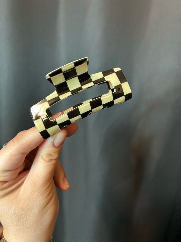 Checkered Hair Clips - Medium