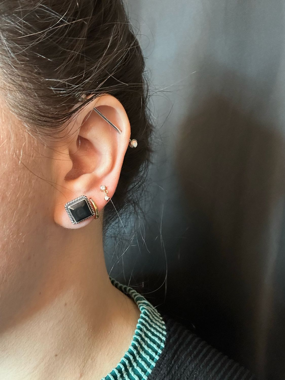 Rope Square Onyx Earrings