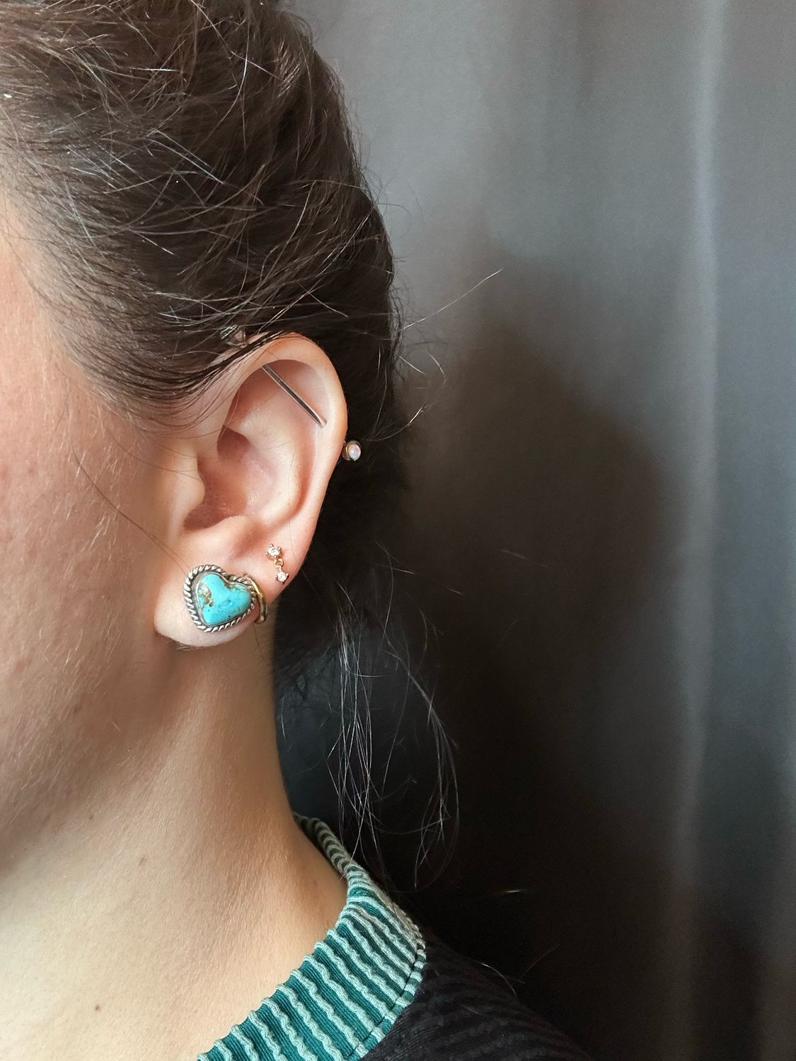 Rope Heart Turquoise Earrings
