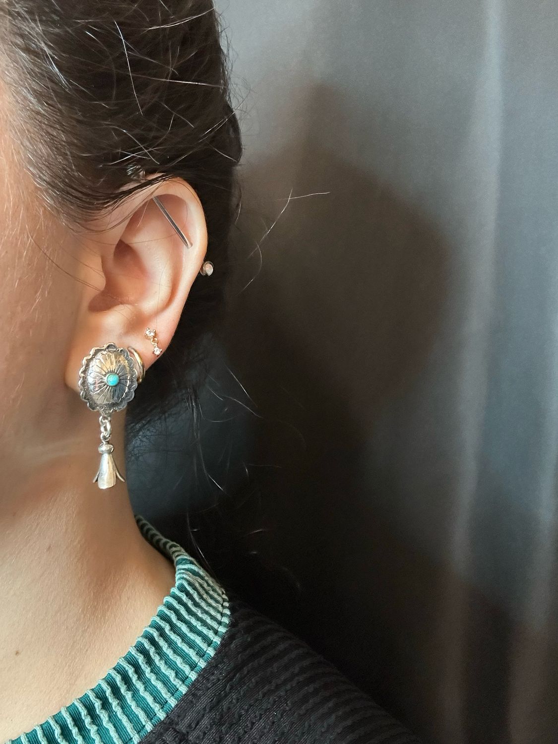 Mini Concho Stud with Blossom Earrings