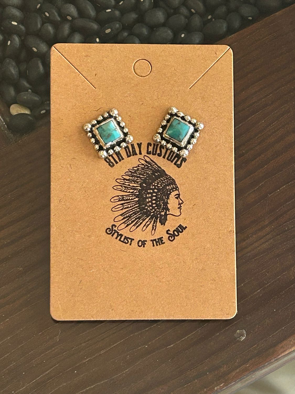 Multi Ball Square Stud Earrings