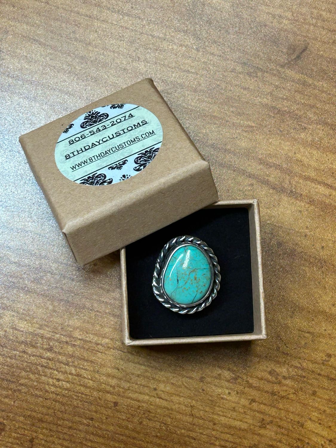 Adjustable Green Turquoise Ring