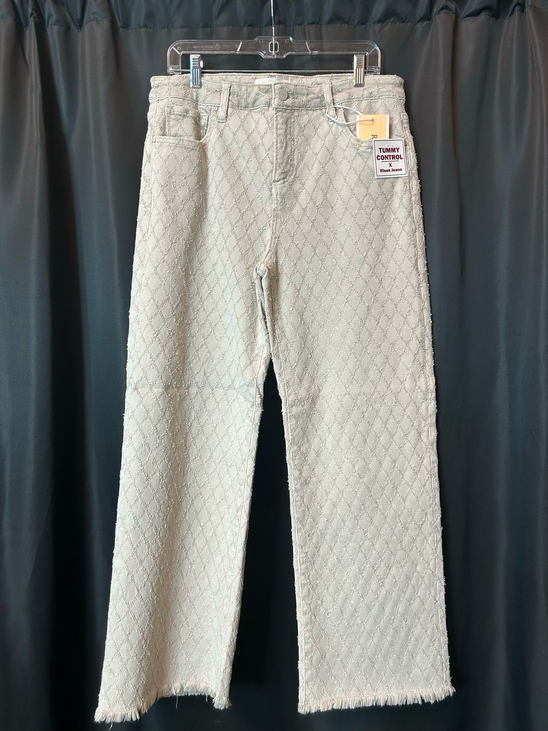 Risen Almond High Rise Ankle Straight Jeans