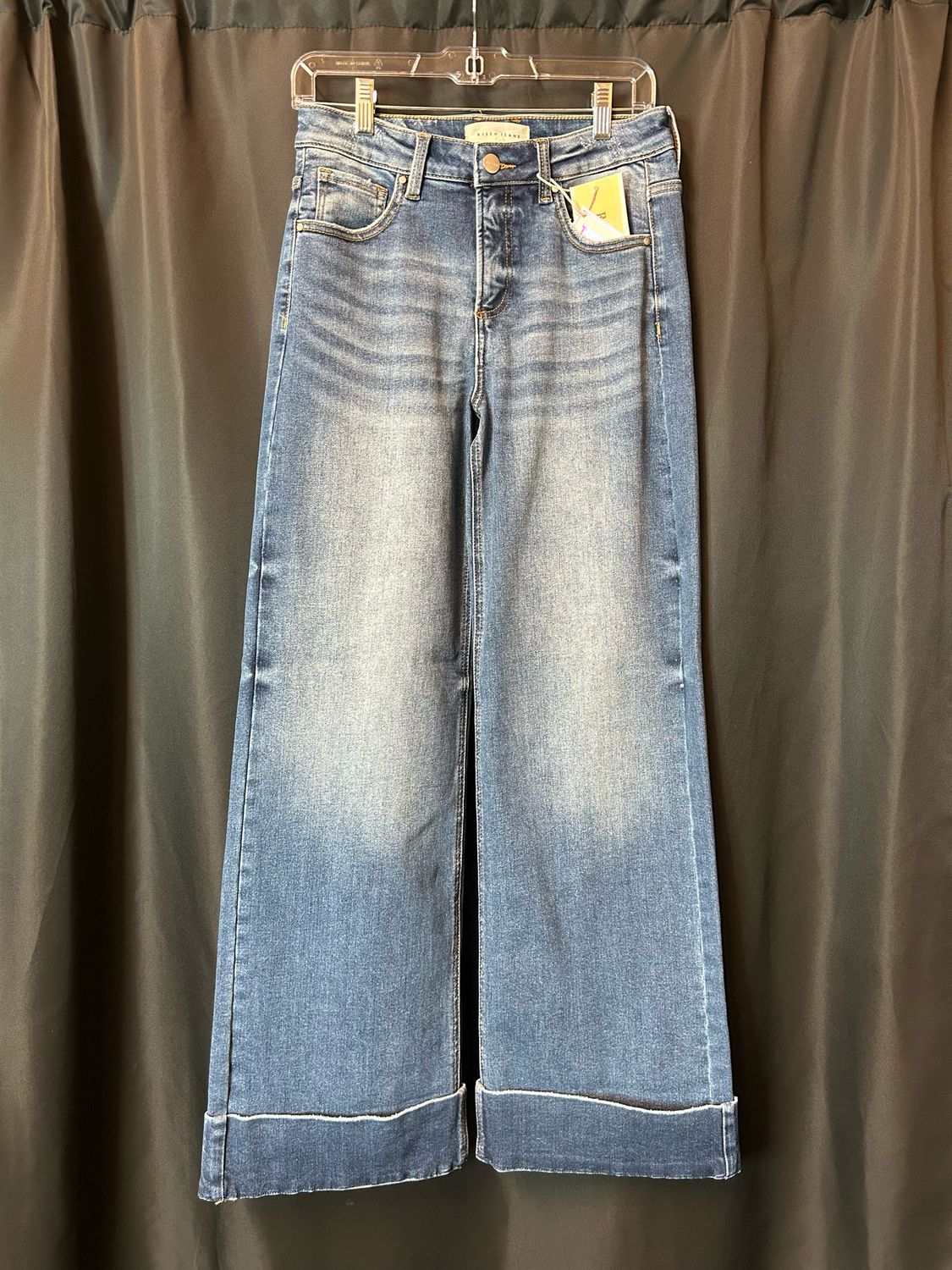 Risen High Rise Ankle Wide Cuffed Jeans