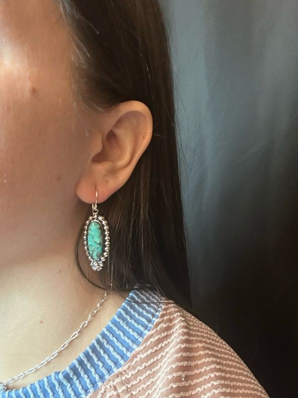 Oval Flower Earrings