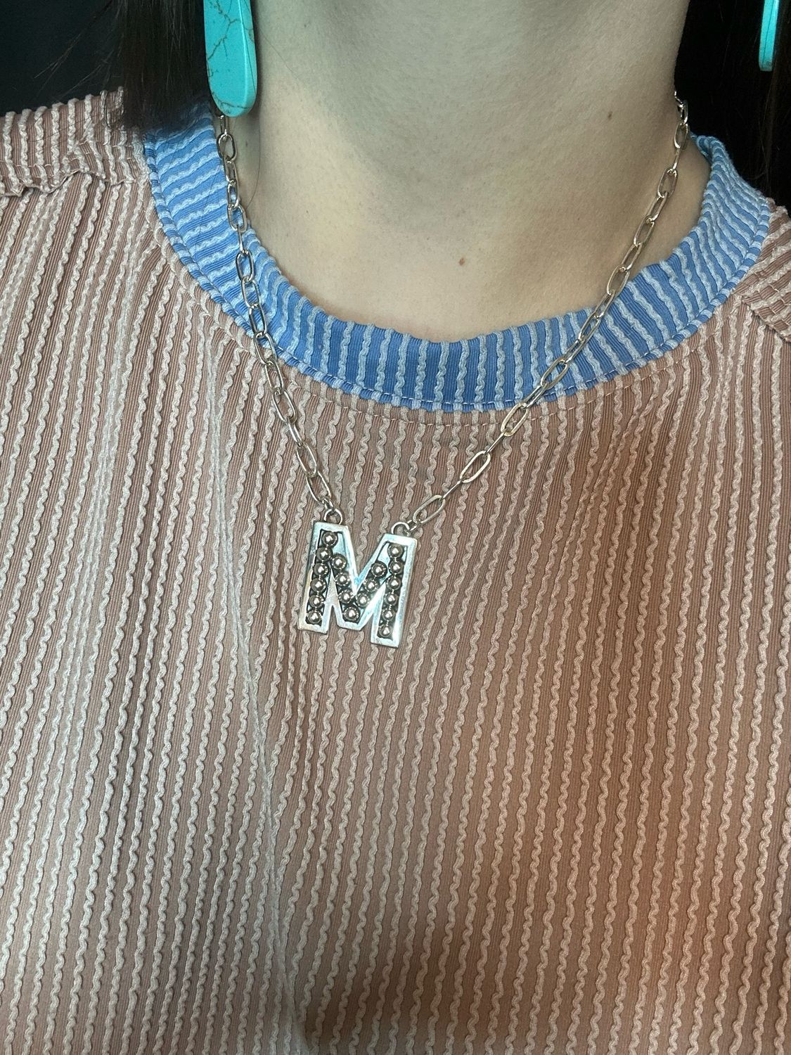 Studded Initial Necklace