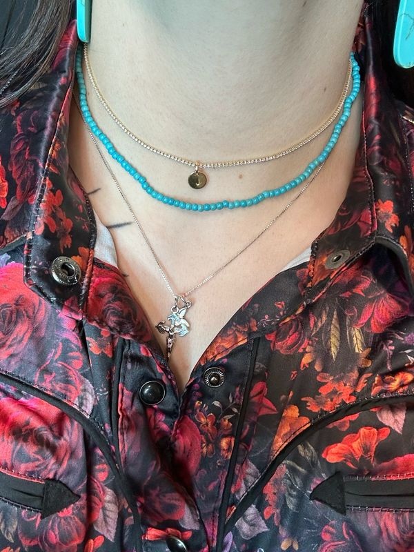 Faux Turquoise Choker Necklace