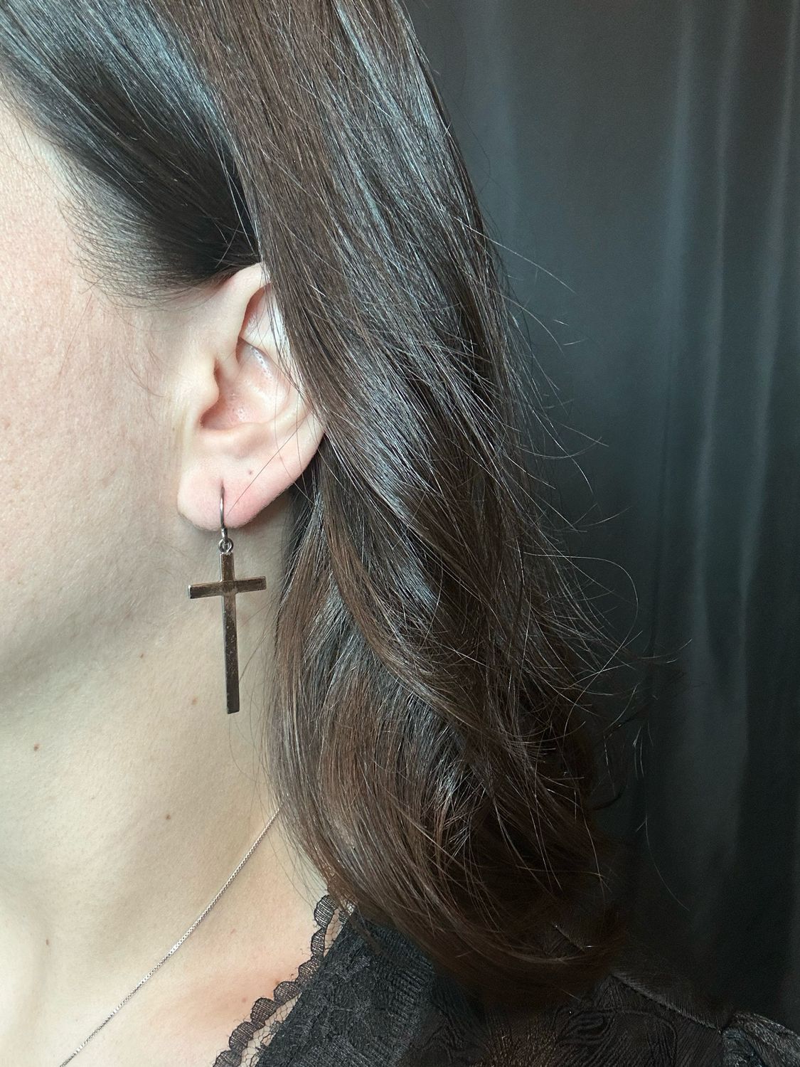 Sterling Silver Cross Earrings