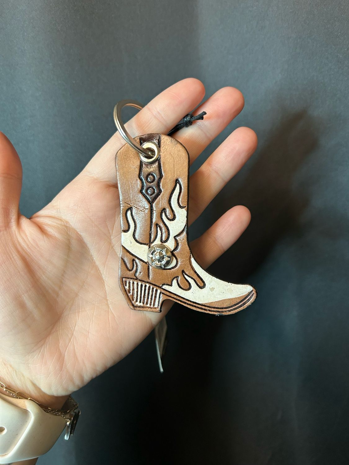 Boot Scootin' Charm Leather Key Fob