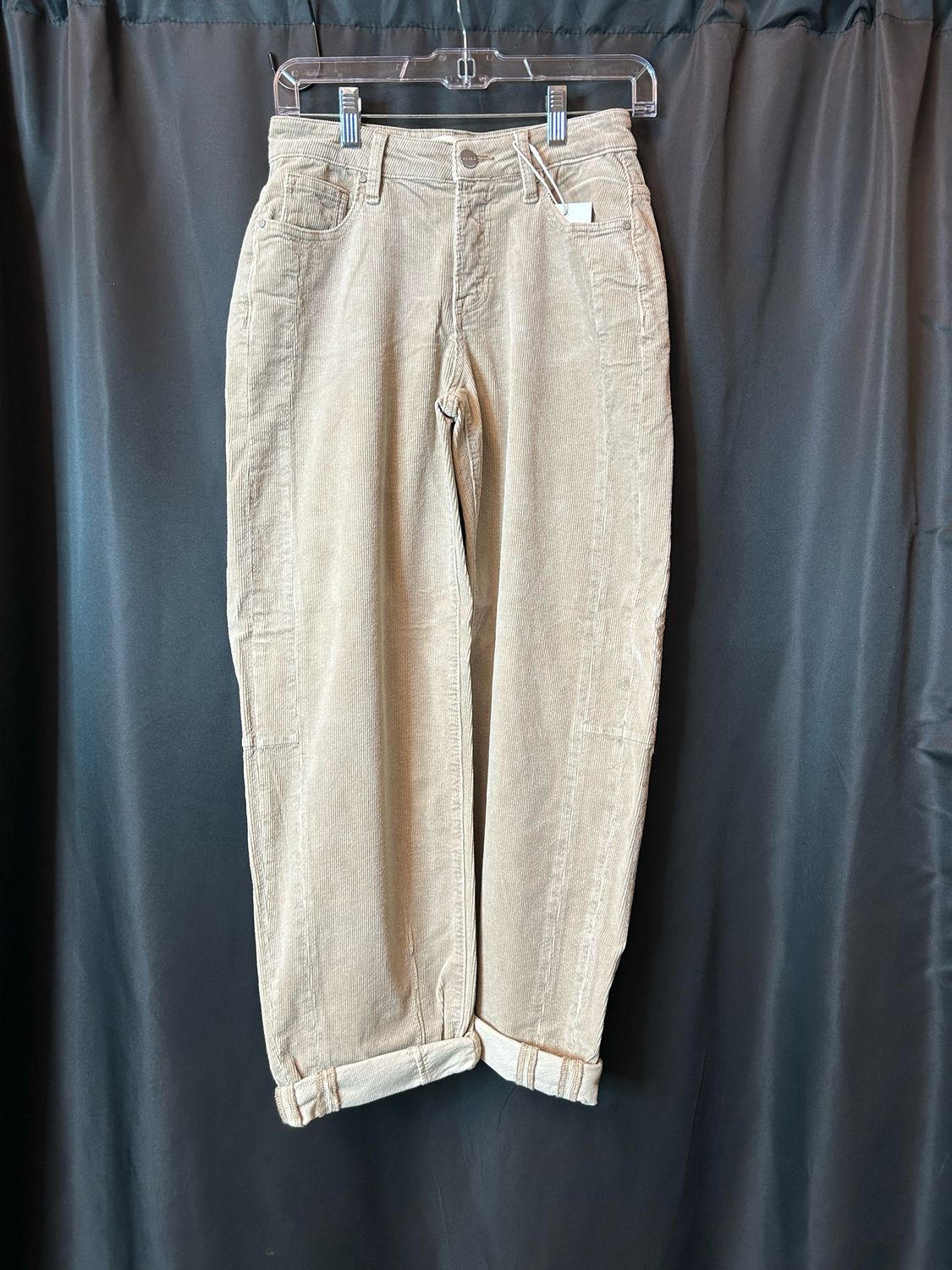 Risen Corduroy High Rise Crop Barrel Jeans