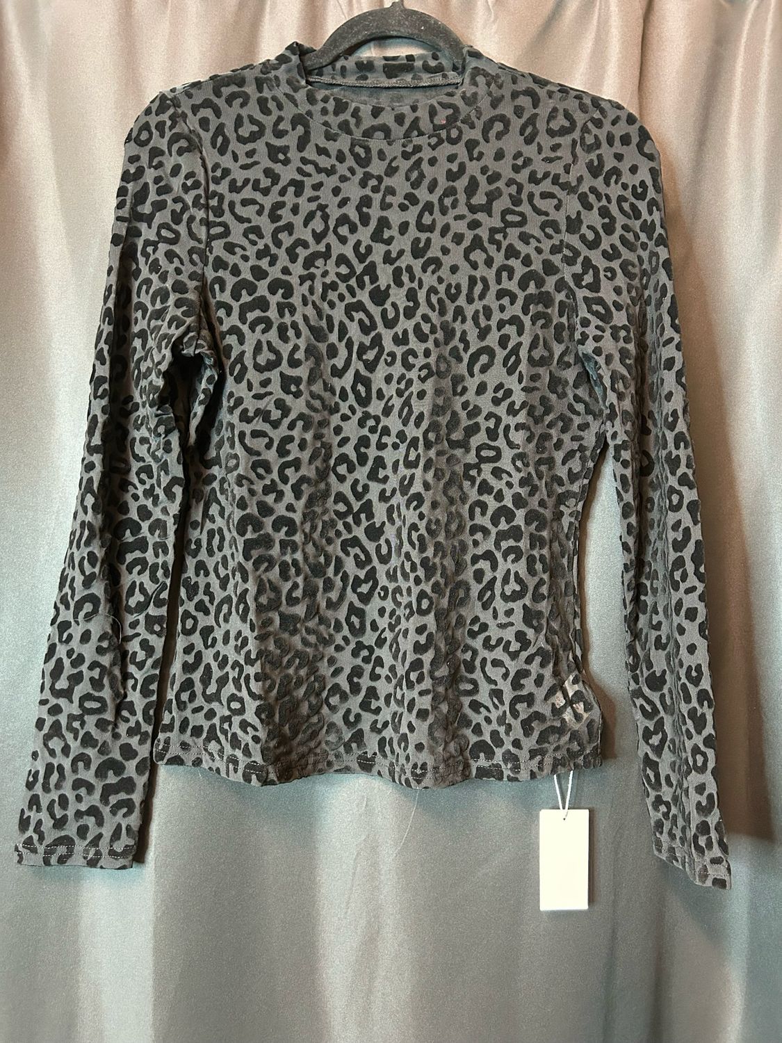 Black Cheetah Mesh Top