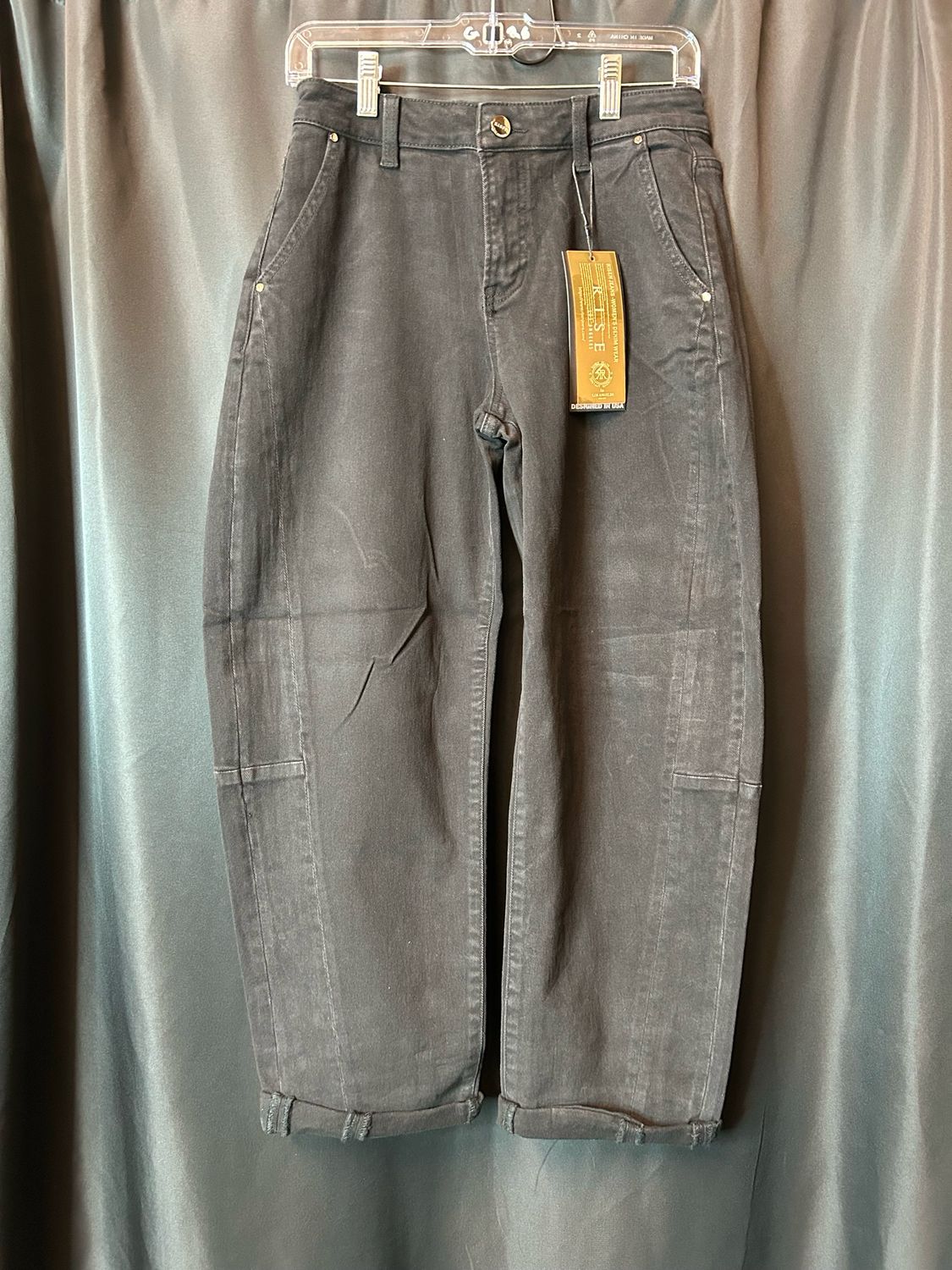 Risen Black High Rise Relaxed Barrel