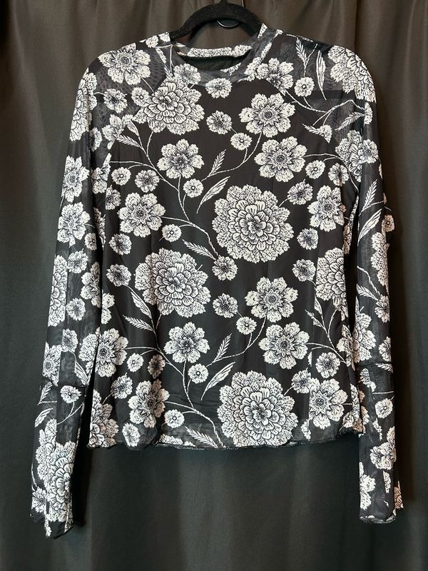 Boho Floral Mesh Top
