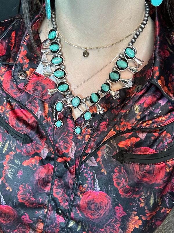 Faux Squash Blossom Necklace