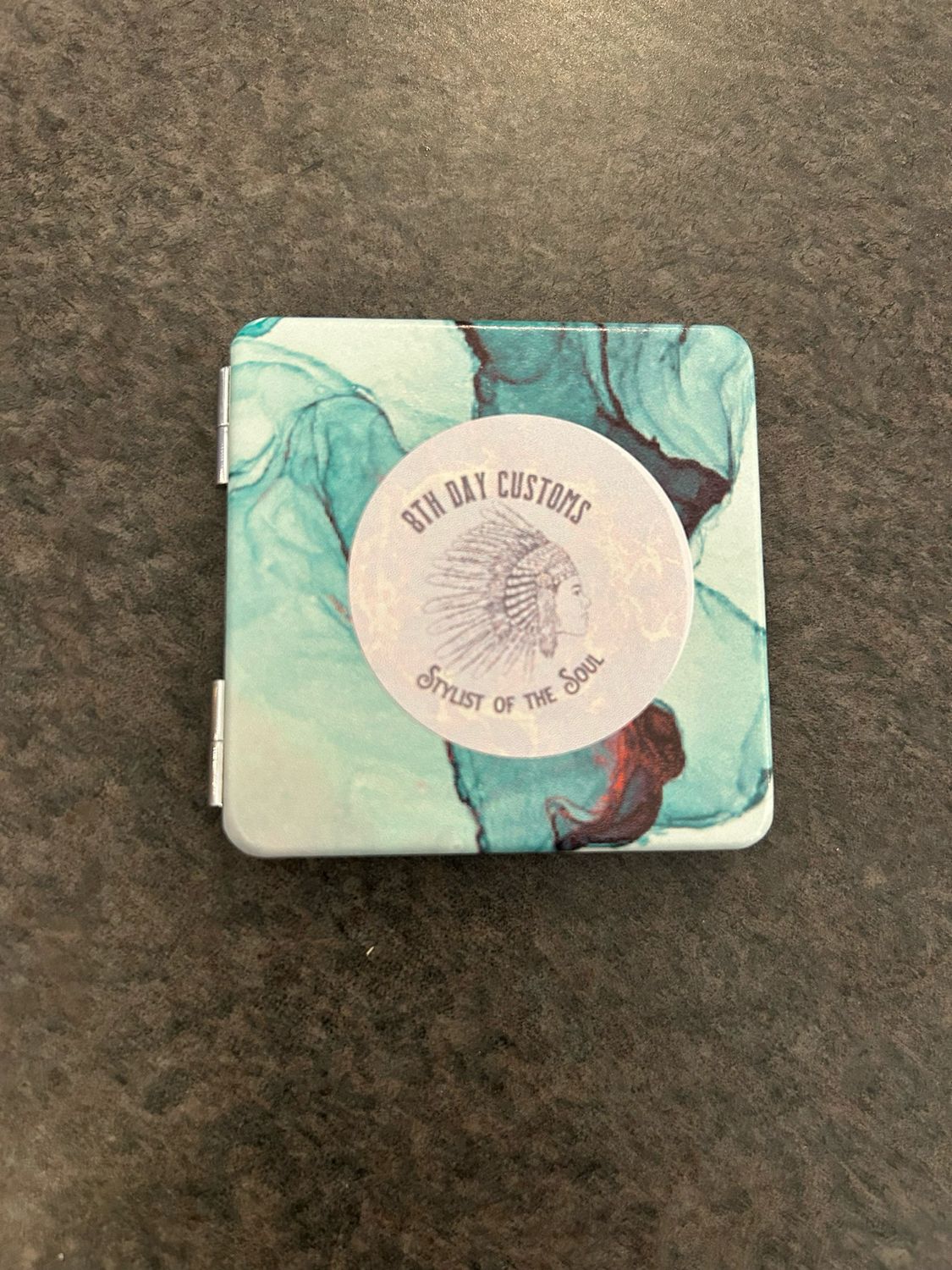 8th Day Customs Compact Mirrors, Color: Turquoise