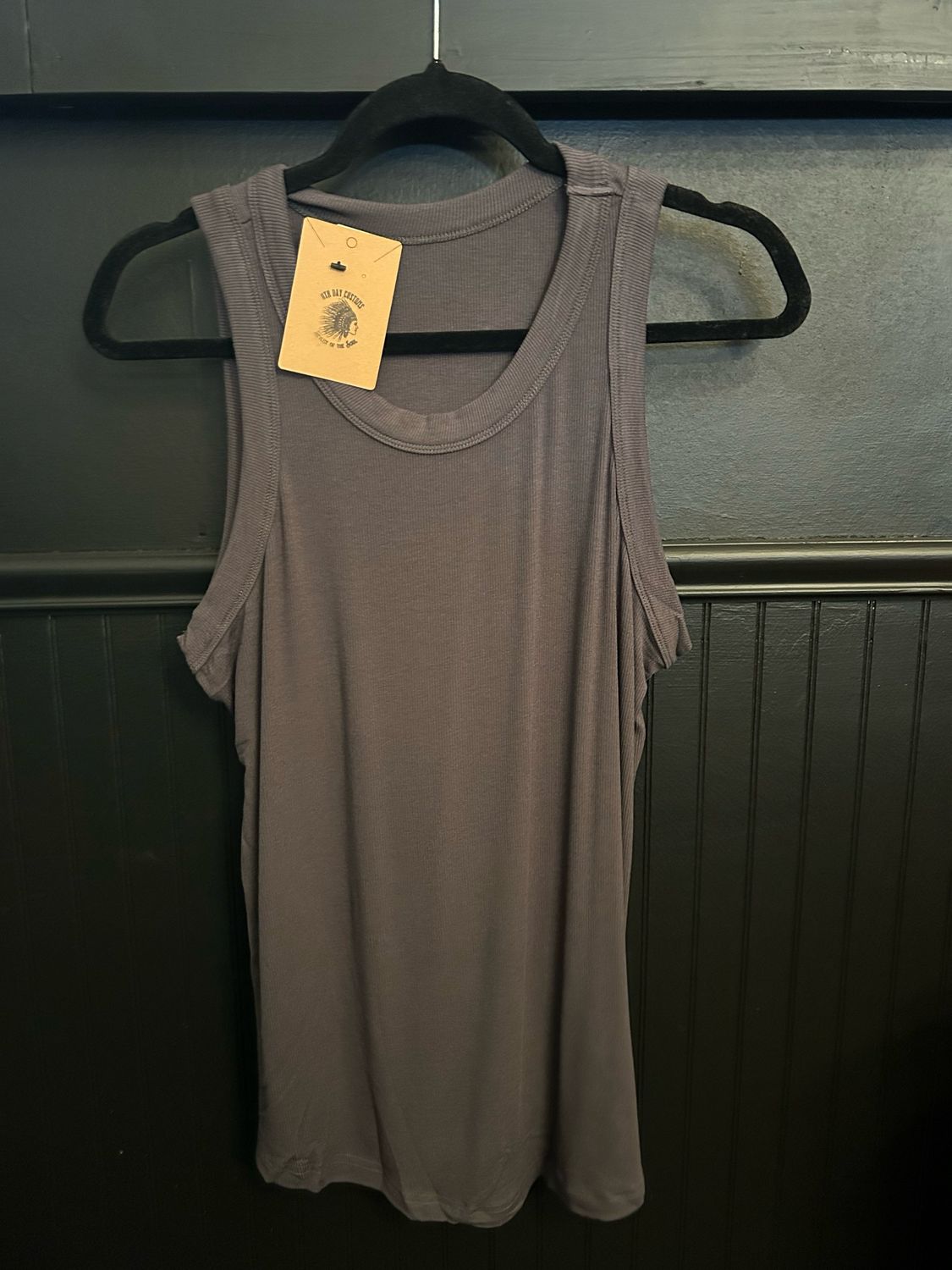 Sleeveless Basic Cami Top - Dark Grey