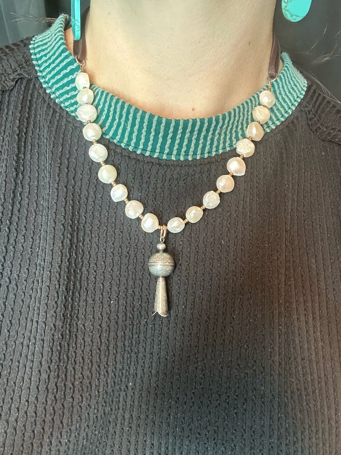 Freshwater Pearls with Blossom Pendant