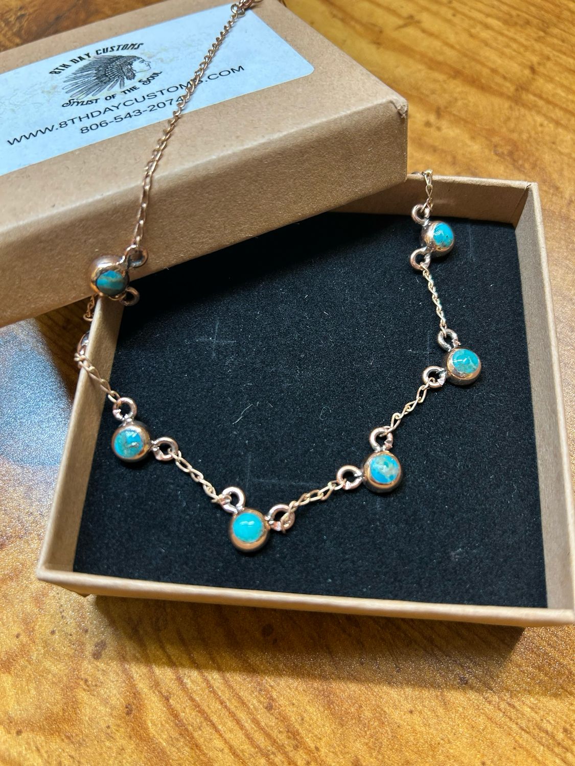 Copper Turquoise Multi Drop Necklace