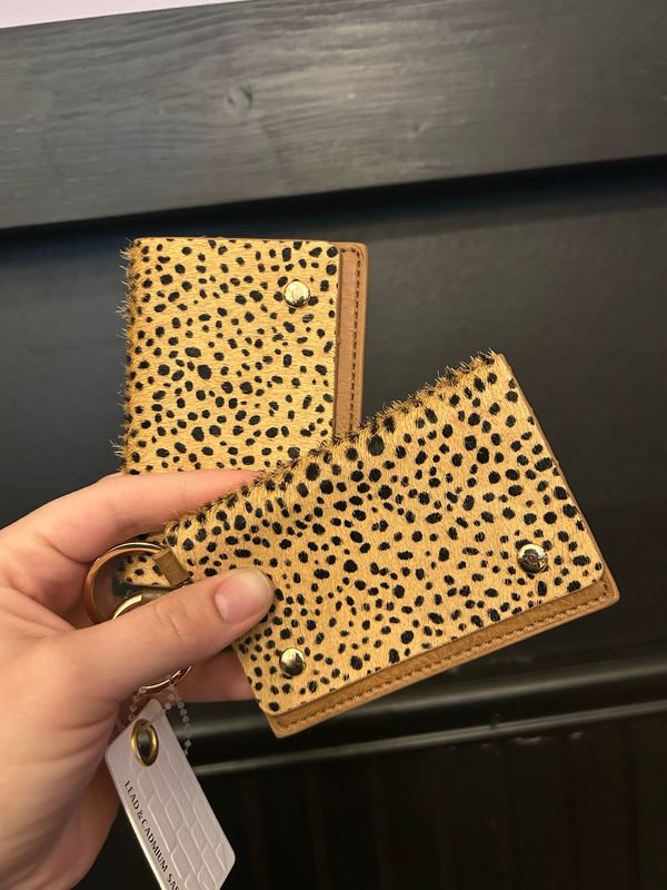 Chic Animal Print Card Holder Keychain