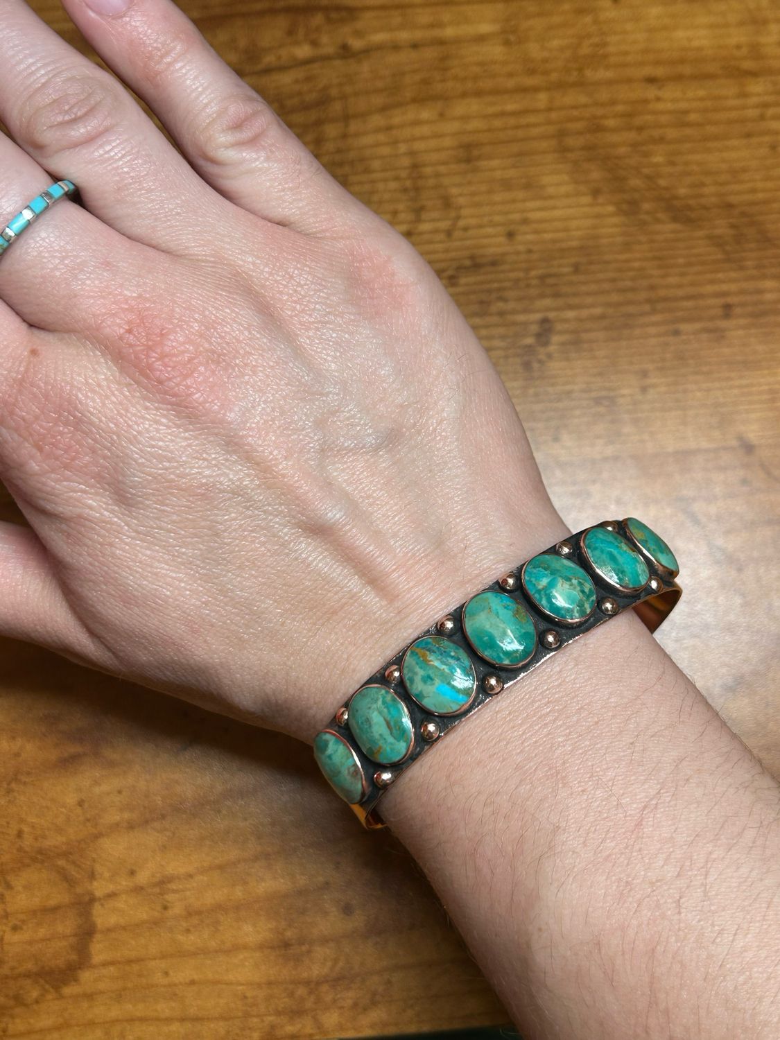 7 Stone Copper Cuff