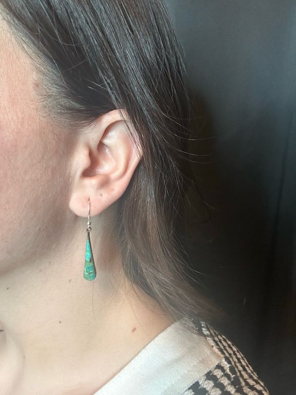 Copper Turquoise Drop Earrings