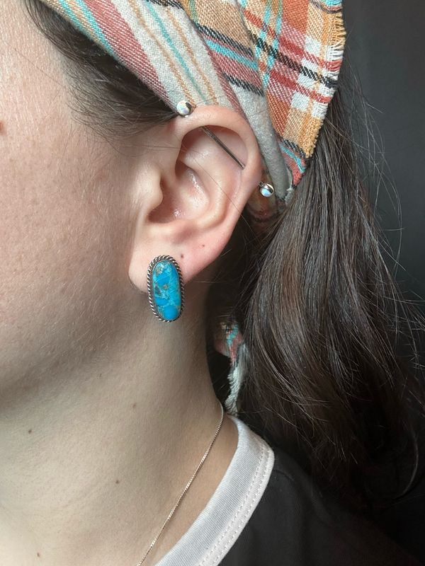 Turquoise Oval Earrings