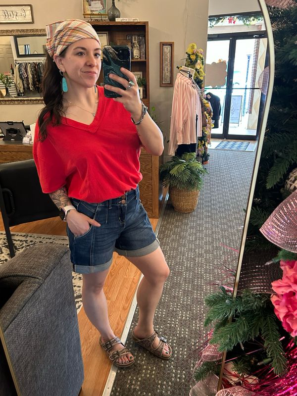 Risen Denim Shorts