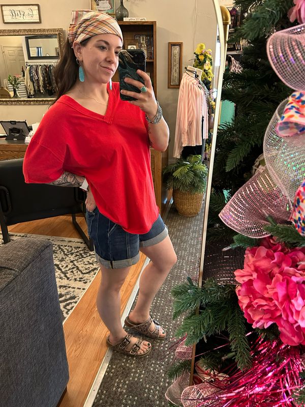 Oversized Red Tee