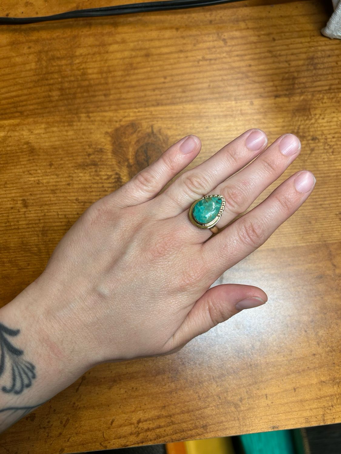 Brass Teardrop Ring