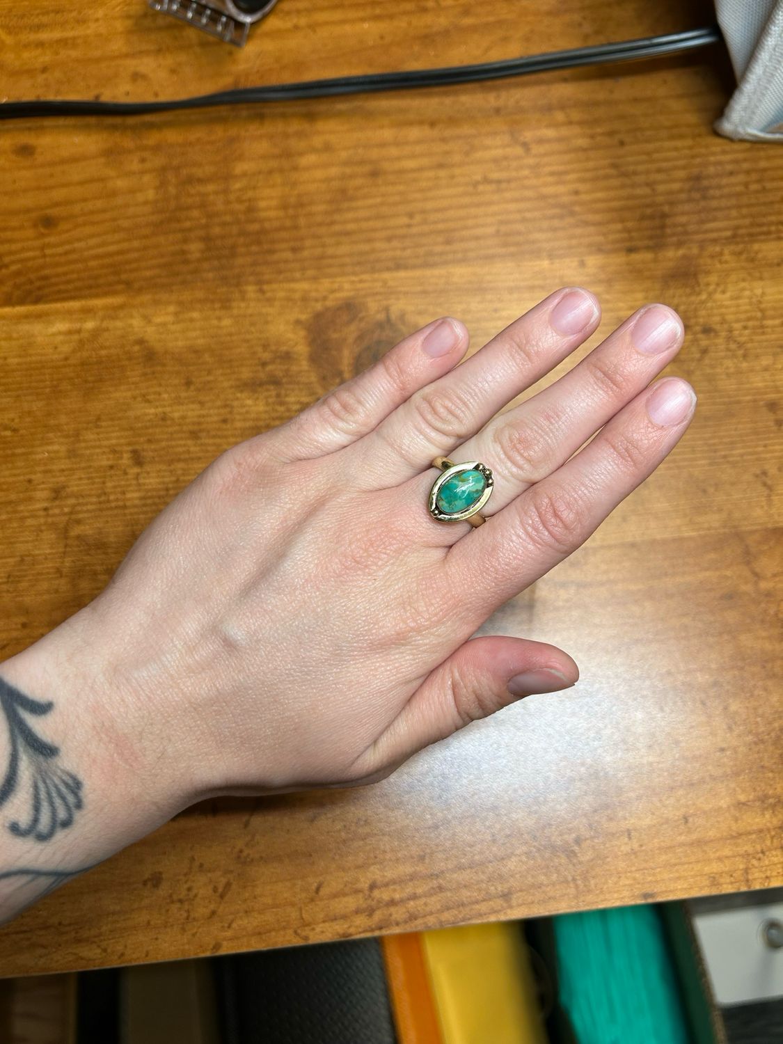 Brass Mini Oval Ring - adjustable