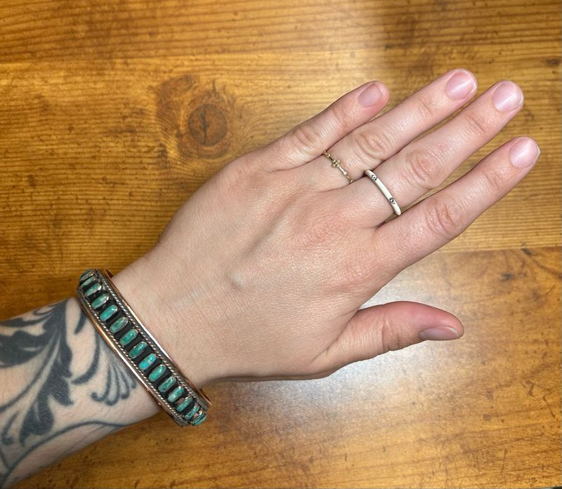 Copper Turquoise Multi Stone Cuff