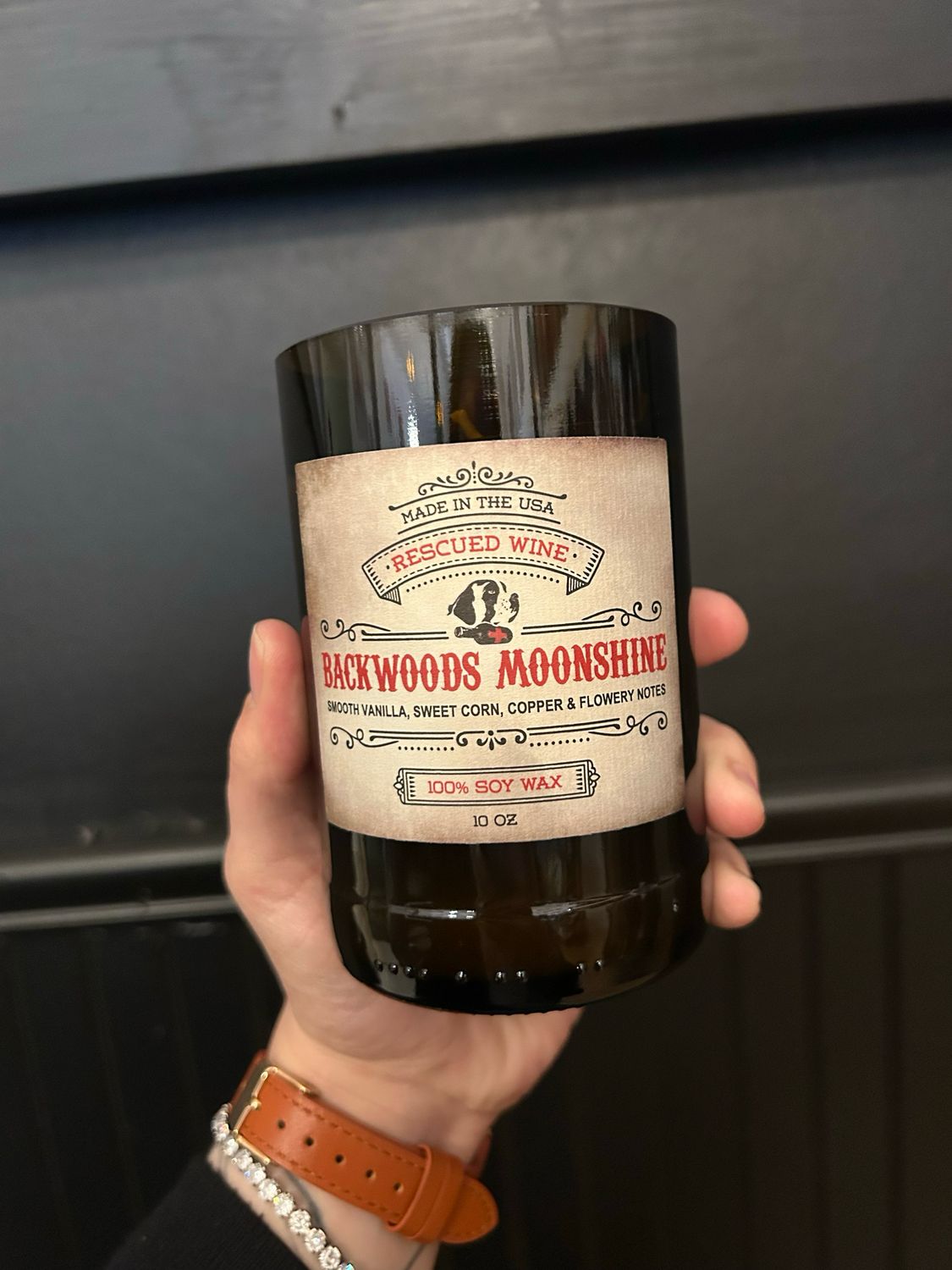 Rescued Wine Candles, Candles: Backwoods Moonshine