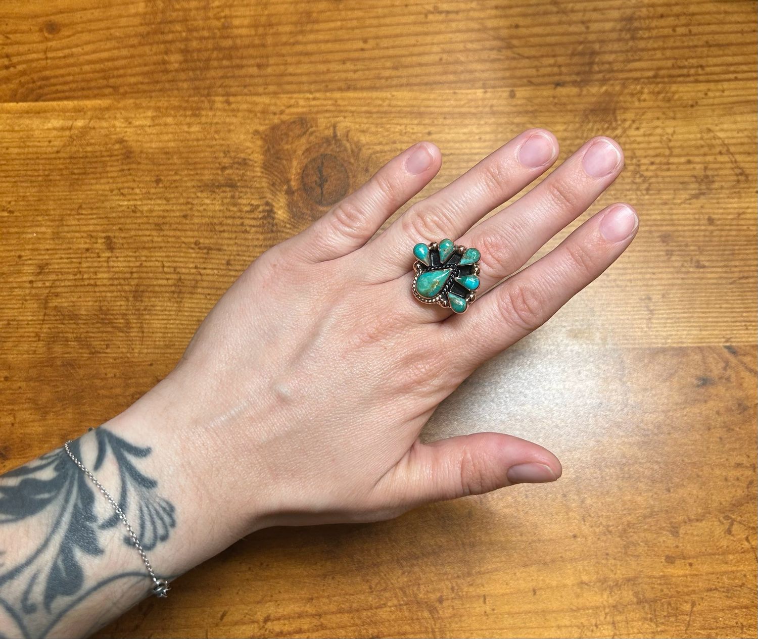 Copper Queen Turquoise Ring - adjustable