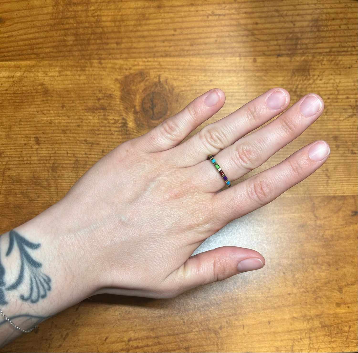 Colorful Brass Zuni Ring