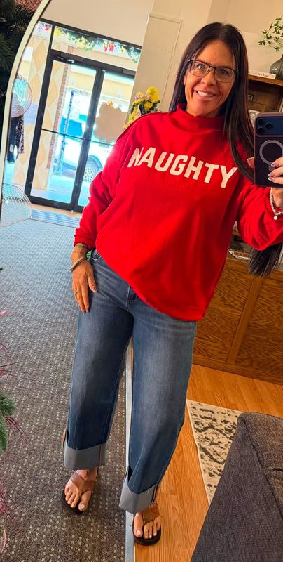 Red Nice &amp; Naughty Reversible Sweatshirt