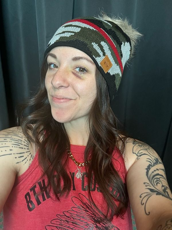 Green Red Camo Beanie