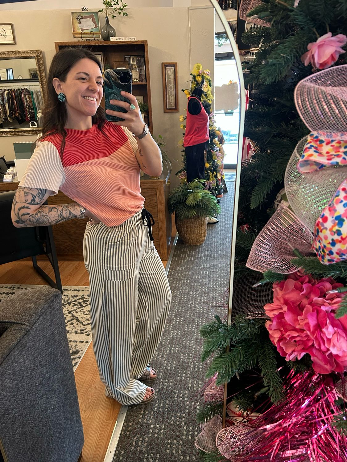Striped Drawstring Pants