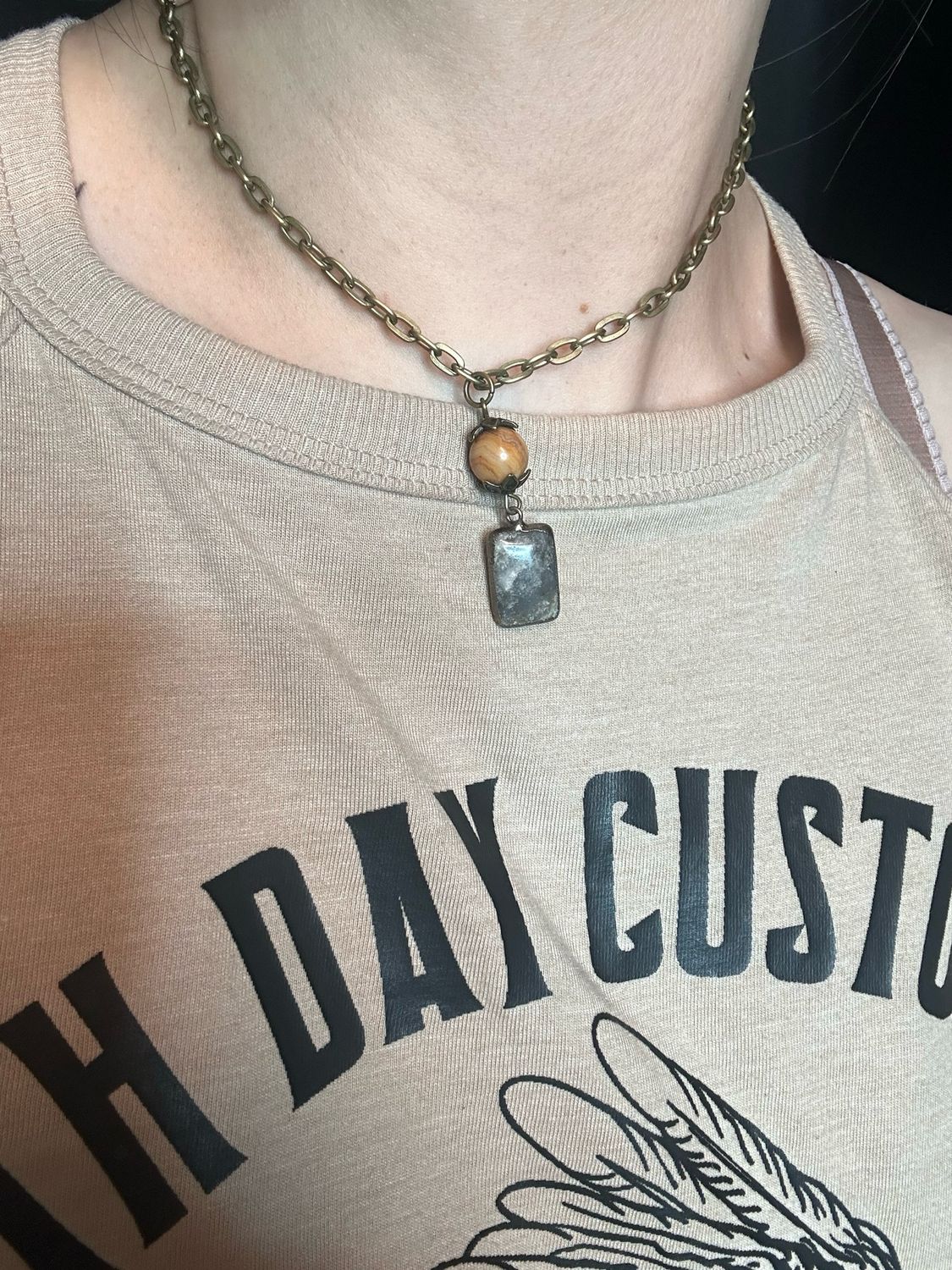 Short Sicily Necklace, Color: Crazy Agate