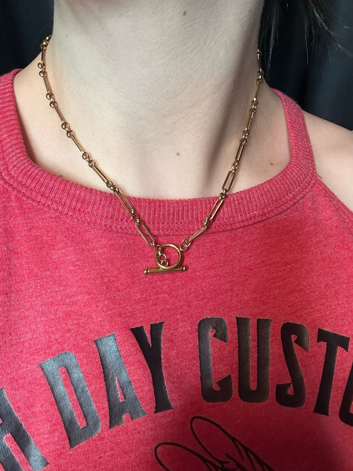 18K Gold Toggle Necklace