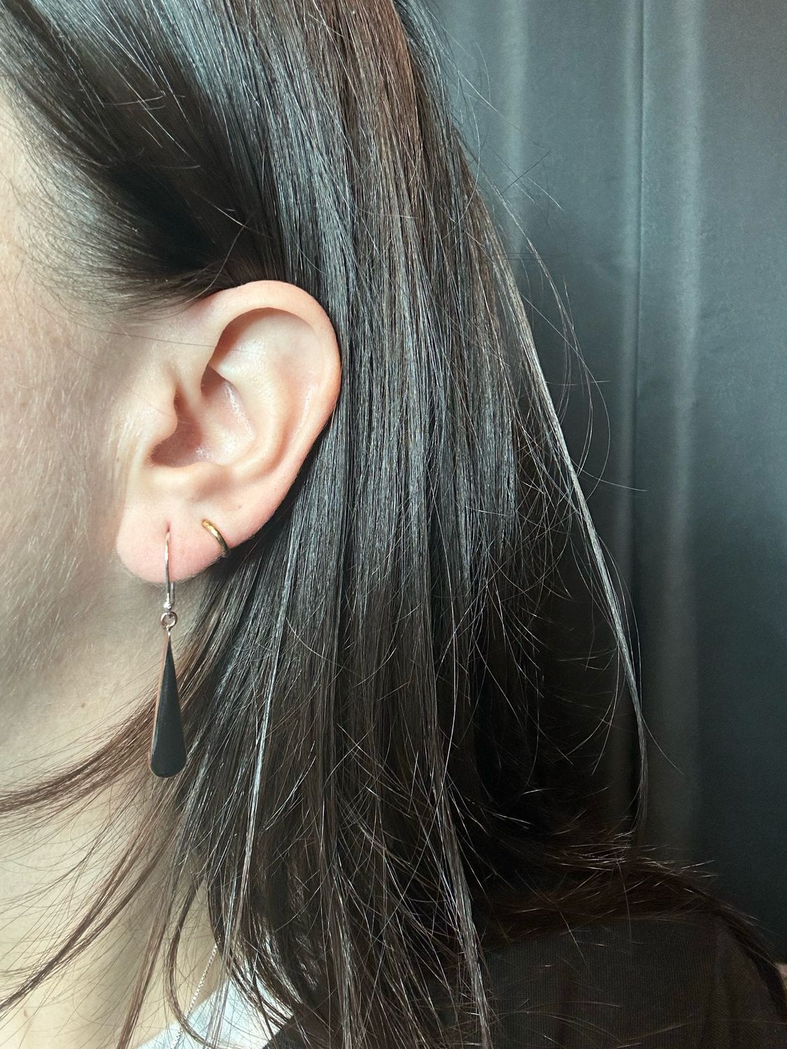 Copper Onyx Drop Earrings