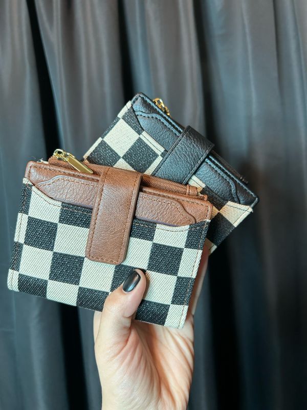 Checkered Print Wallet