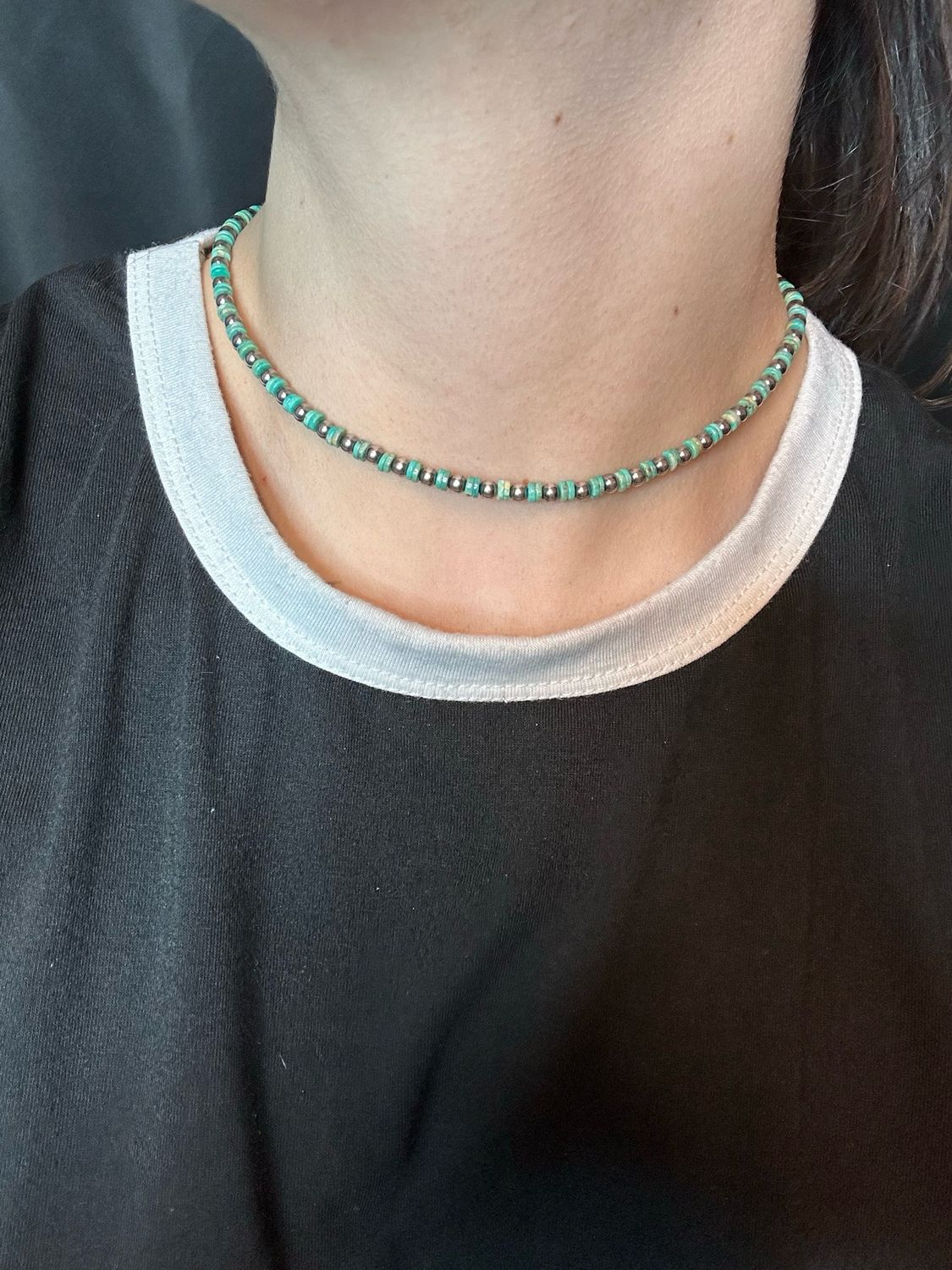 Turquoise Heishi Choker 14"