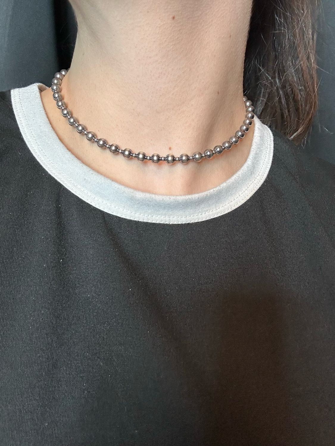 Alternating Navajo Pearls 14"
