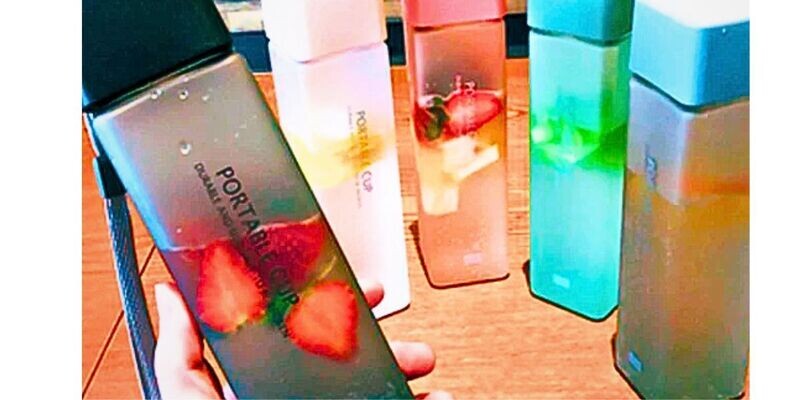 Frosted or Transparent Water bottle with cup for cold or hot drinks